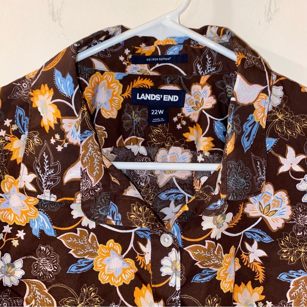 Land’s End Blouse - Woman’s Size 22W - Browns & Oranges. Beautiful!! - Picture 6 of 15